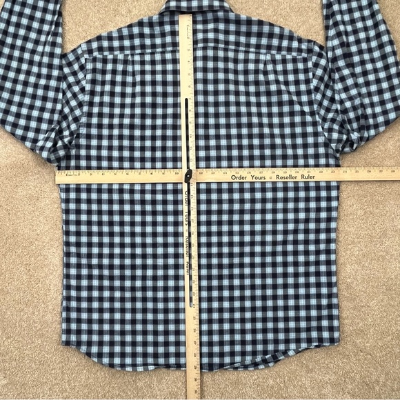 UNTUCKit Shirt Large Blue Check Button Up Cotton Business Casual Preppy Men - Picture 9 of 13